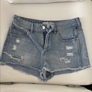 Bullhead Women's Distressed Denim Shorts - Blue